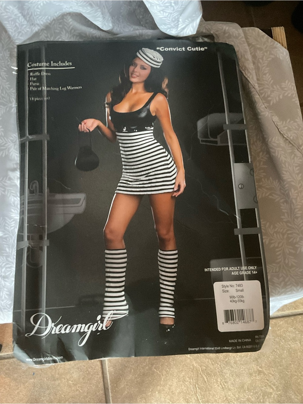 Dreamgirl Black & White Striped 'Convict Cutie' Sleeveless Mini Dress